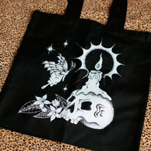 Load image into Gallery viewer, Canvas &quot;Skull &amp; Butterfly&quot; Tote Bag
