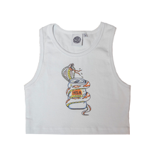 Load image into Gallery viewer, Beer Can - Cropped Cherie Tank - White
