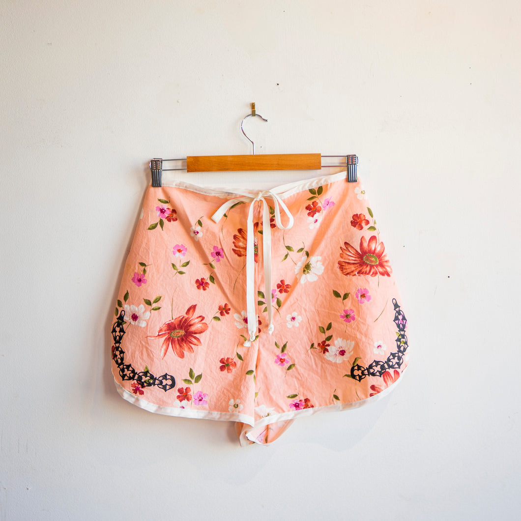 Handmade Pink Floral Stevie Shorts (Size Large Fit)