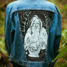 Load image into Gallery viewer, Wizard Patch on a Vintage Denim Jacket (Size Medium Men&#39;s Fit)
