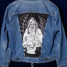 Load image into Gallery viewer, Wizard Patch on a Vintage Denim Jacket (Size Medium Men&#39;s Fit)

